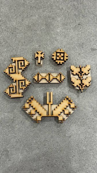Набір штампів колекції &laquo;Буковина&raquo; для вибійки по тканині  дерев'яний штамп для вибійки по тканині