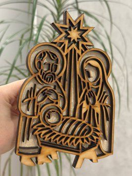 Штамп &laquo;Різдвяний Вертеп&raquo; для вибійки по тканині  дерев'яний штамп для вибійки по тканині